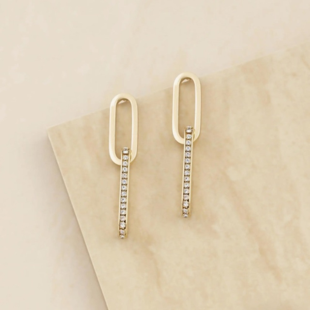 NWOT - Ettika Link Drop Gold Earrings